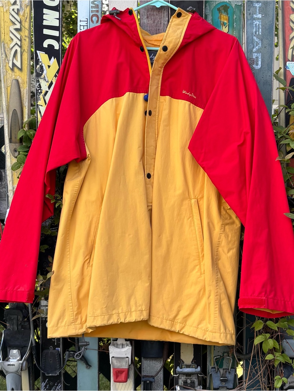 Vintage Two-Tone Red and Yellow Performance Jacket windy pass